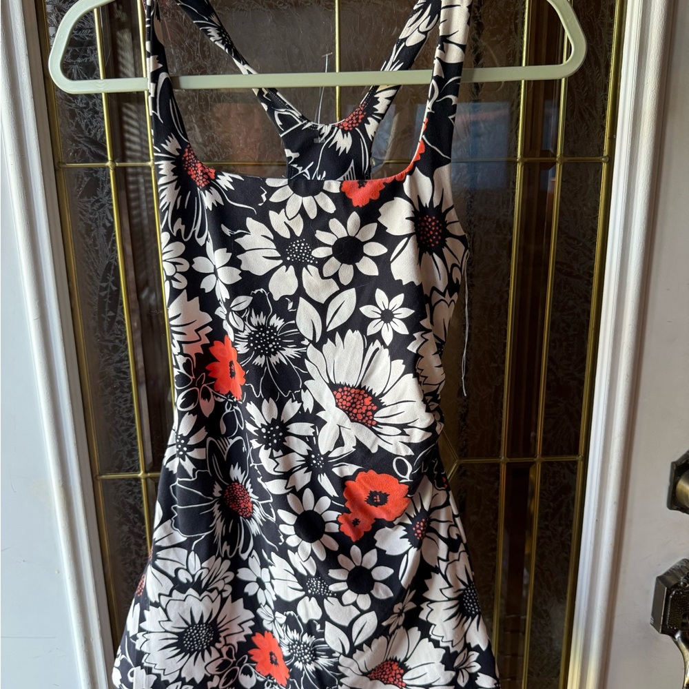 FREE PEOPLE Floral Dress/Skort with Red and dark blue Highlights! NWOT